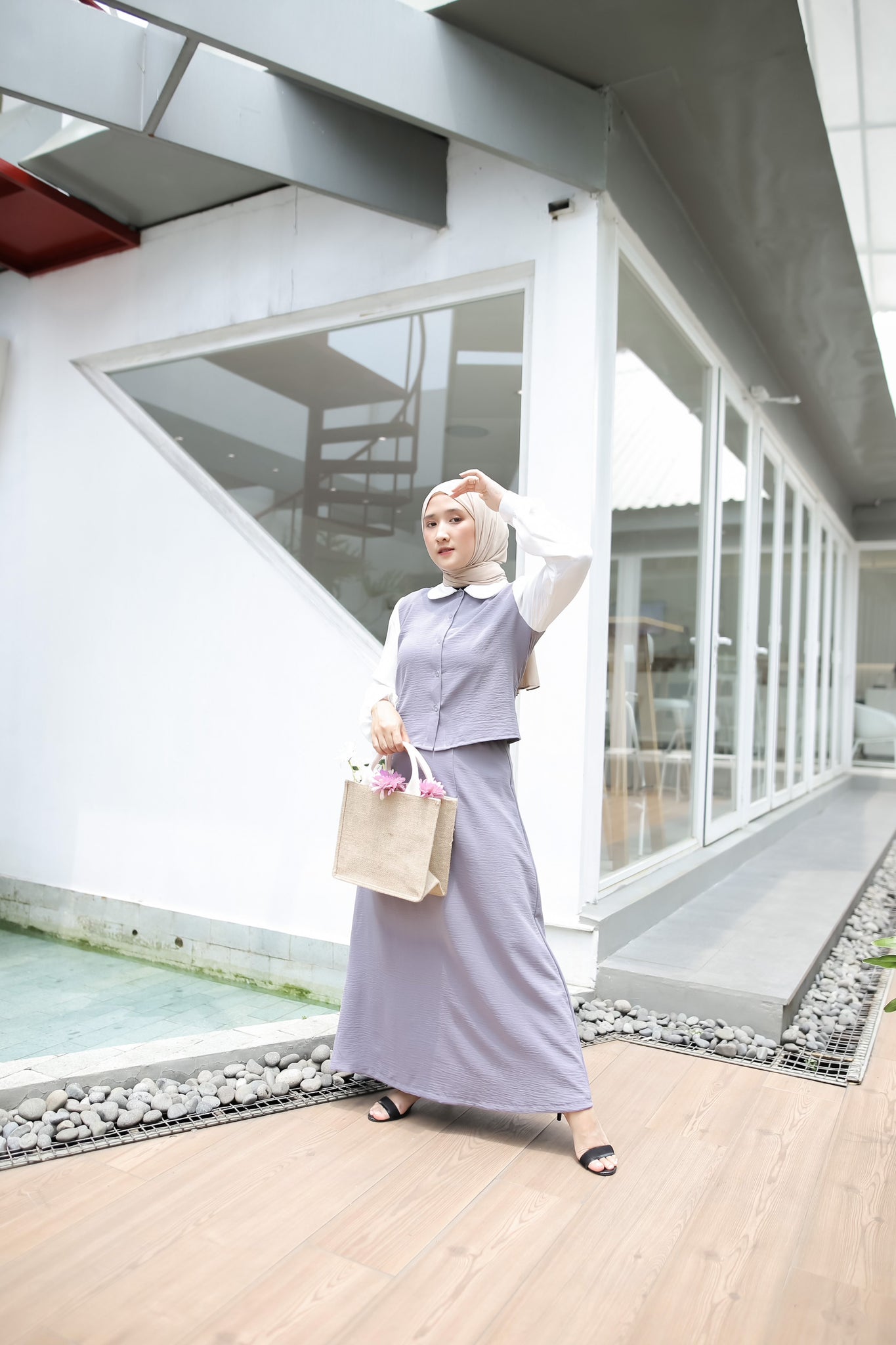 EPC Layla Set Skirt and Top - Grey ( Free Masker )