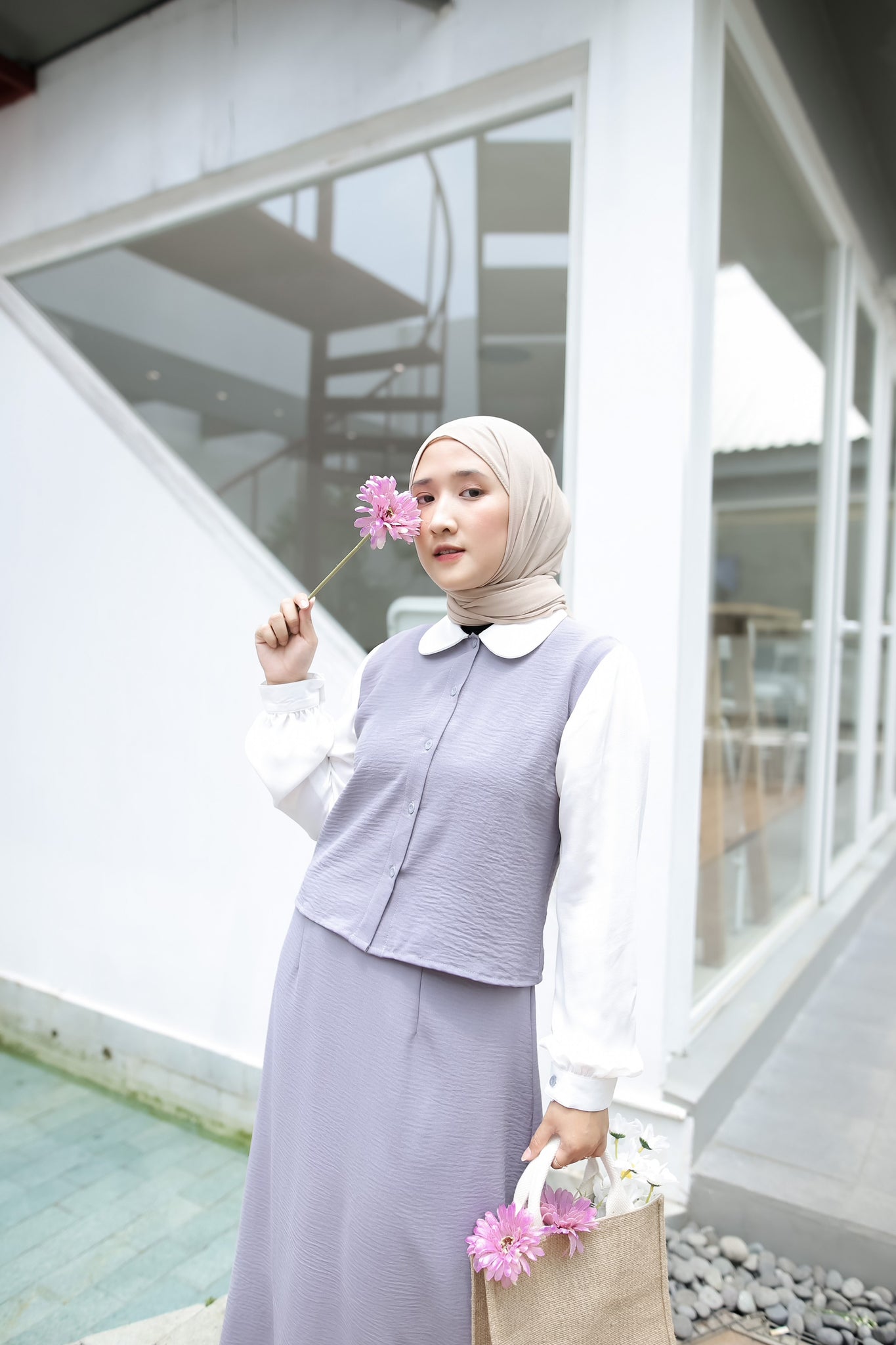 EPC Layla Set Skirt and Top - Grey ( Free Masker )