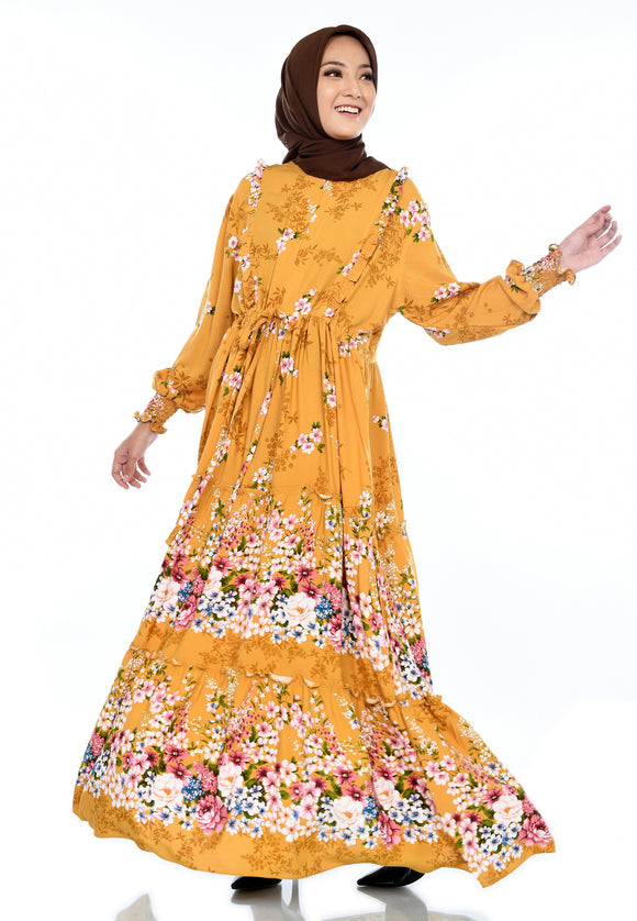 EPC Gamis Homedress Maya - Yellow ( FREE Masker )