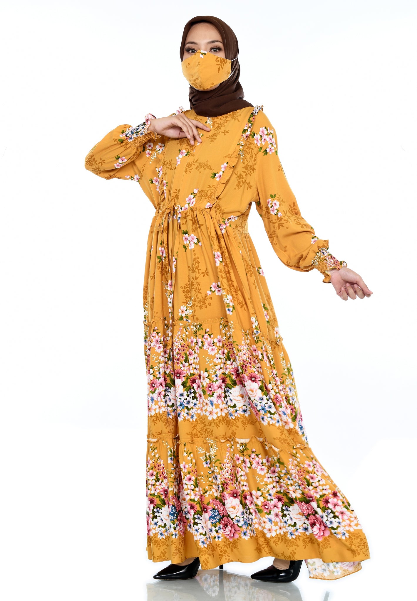 EPC Gamis Homedress Maya - Yellow ( FREE Masker )