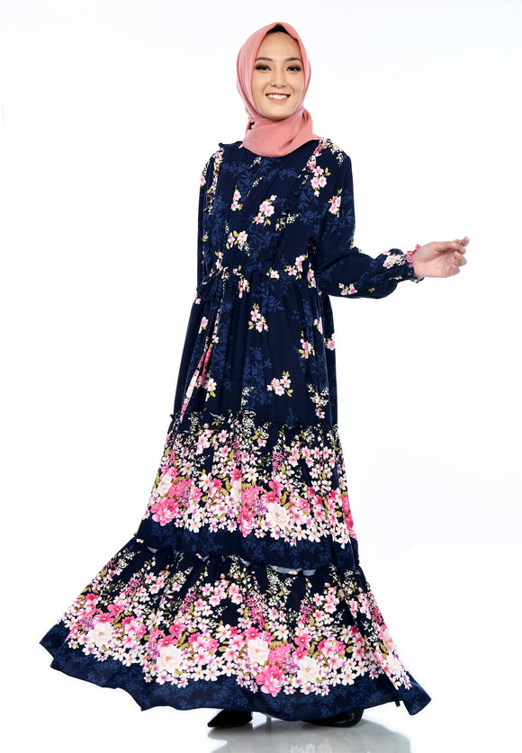 EPC Gamis Homedress Maya - Navy Blue ( FREE Masker )