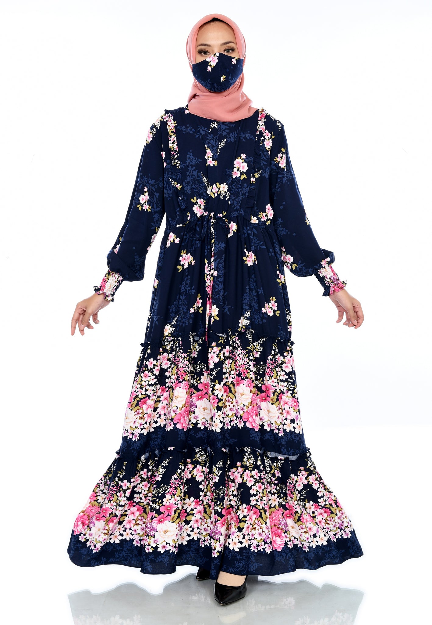 EPC Gamis Homedress Maya - Navy Blue ( FREE Masker )