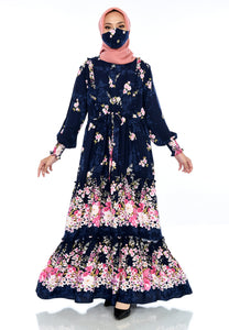 EPC Gamis Homedress Maya - Navy Blue ( FREE Masker )